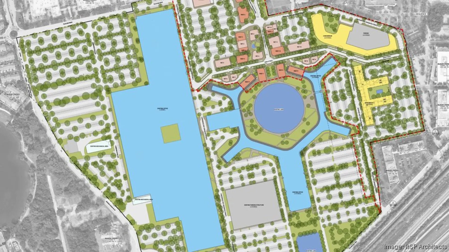 Architectural elevation drawings of proposed Boca Raton Innovation Campus mixed-use expansion